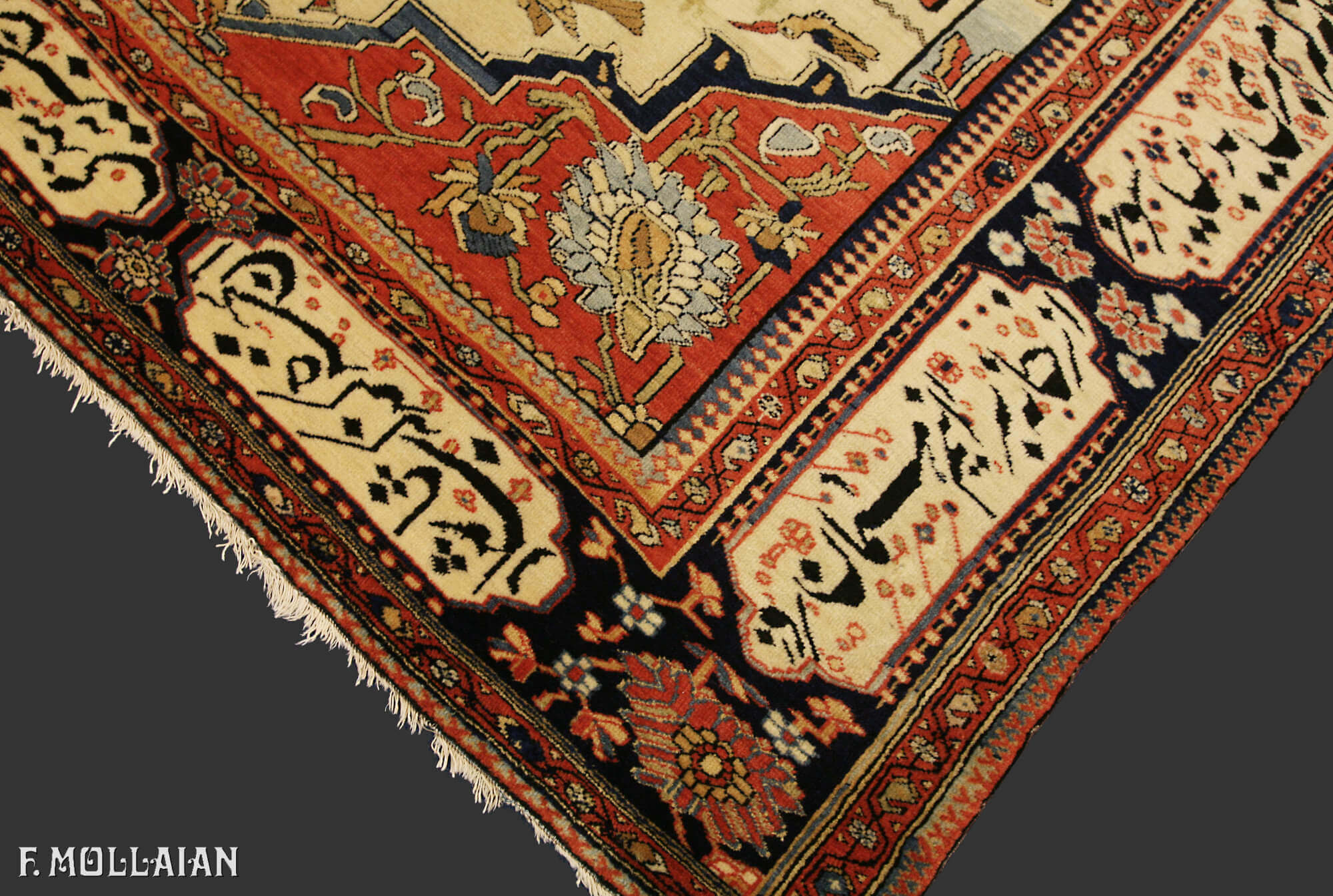 Tapis Persan Antique Kashan Mohtasham n°:53356825